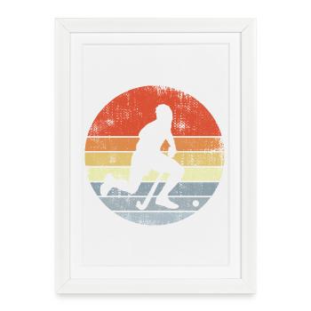 Dessin d’un joueur de hockey sur gazon - Affiche encadrée (27 × 37 cm) - blanc - Devant