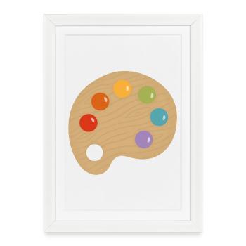Charme de palette de peinture - Affiche encadrée (27 × 37 cm) - blanc - Devant