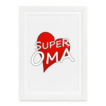 SUPER OMA - Gerahmtes Poster (27 × 37 cm) - Weiß - Vorne