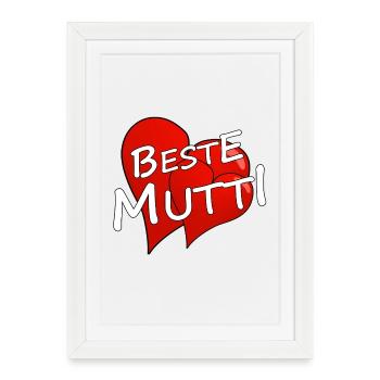 Meilleure maman - Affiche encadrée (27 × 37 cm) - blanc - Devant