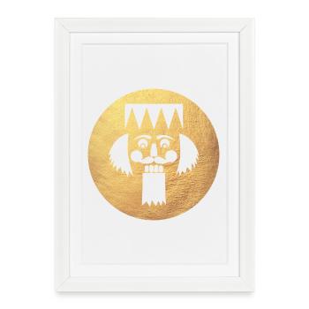 Circle Nutcracker Gold Christmas Xmas Decoration - Framed poster (27 × 37 cm) - white - Front