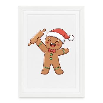 Pâtisserie de Noël Art Baker - Affiche encadrée (27 × 37 cm) - blanc - Devant