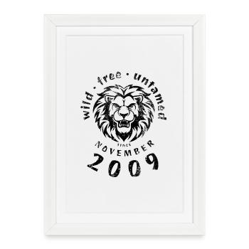 16. Geburtstag Wild, libre et indompté depuis 11/2009 - Affiche encadrée (27 × 37 cm) - blanc - Devant