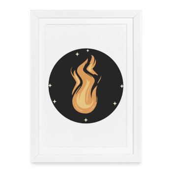 Emblème de la flamme céleste - Affiche encadrée (27 × 37 cm) - blanc - Devant