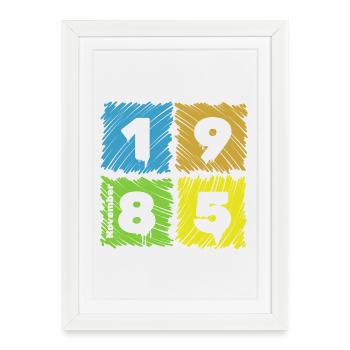40. Geburtstag Farbige Patches since 11/1985 - Gerahmtes Poster (27 × 37 cm) - Weiß - Vorne