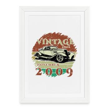 16ème Anniversaire - Classique - Millésime depuis 11/2009 - Affiche encadrée (27 × 37 cm) - blanc - Devant