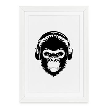 Street Monkey Head Dance Edition Shirt - Framed poster (27 × 37 cm) - white - Front