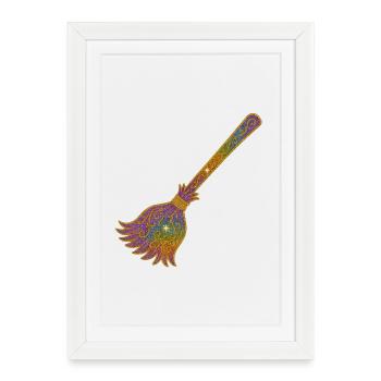 Rainbow Glitter Broom Magic - Framed poster (27 × 37 cm) - white - Front