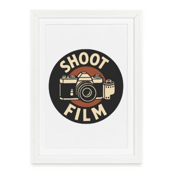 Filmer un appareil photo rétro - Affiche encadrée (27 × 37 cm) - blanc - Devant