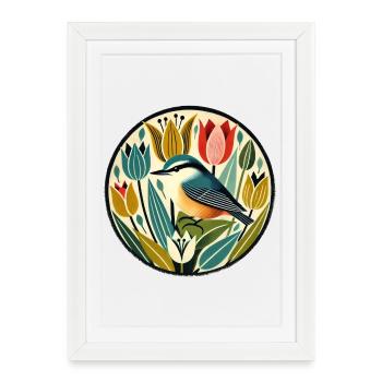 Nuthatch - Framed poster (27 × 37 cm) - white - Front