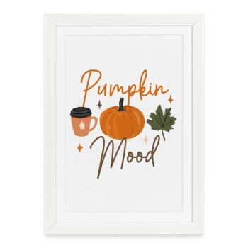 Autumn Pumpkin Mood Coffee Tee - Framed poster (27 × 37 cm) - white - Front