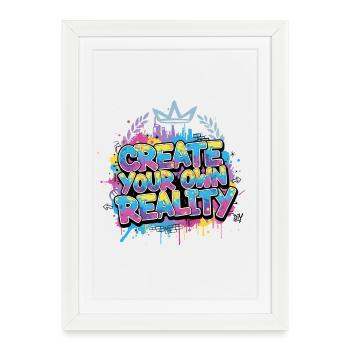 Graffiti Rêve Grand - Street Art T-Shirt - Affiche encadrée (27 × 37 cm) - blanc - Devant