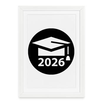 ABI 2026 Abitur Cérémonie de remise des diplômes Bal de remise des diplômes - Affiche encadrée (27 × 37 cm) - blanc - Devant