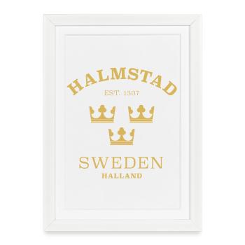 Halmstad, Sverige, Suède - Affiche encadrée (27 × 37 cm) - blanc - Devant