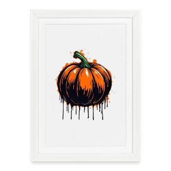 Graffiti Pumpkin - Spooky Halloween Design - Framed poster (27 × 37 cm) - white - Front