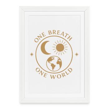 One Breath, One World – Mindfulness & Balance - Framed poster (27 × 37 cm) - white - Front