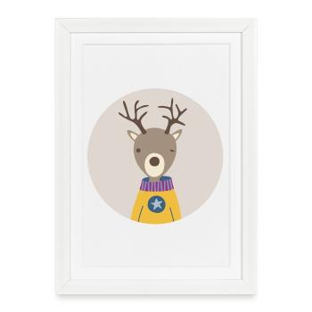Deer Circle Hunter Kids Forest Autumn Christmas - Framed poster (27 × 37 cm) - white - Front