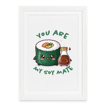 Tu es mon âme sœur - Affiche encadrée (27 × 37 cm) - blanc - Devant