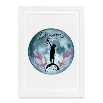 Dream – Reach for the Stars - Framed poster (27 × 37 cm) - white - Front