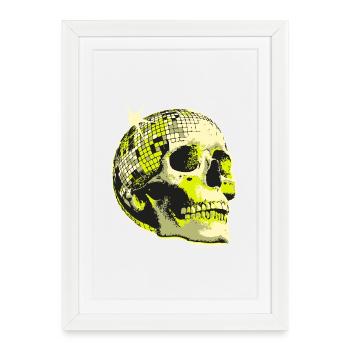 Neon Skull Disco Ball - Framed poster (27 × 37 cm) - white - Front