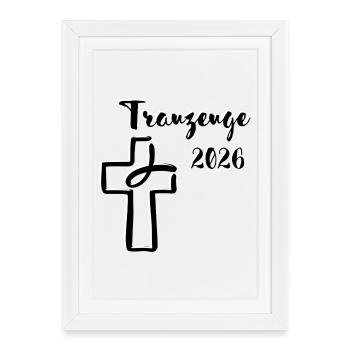 Groomsman 2026 Wedding Christian Cross Fish - Framed poster (27 × 37 cm) - white - Front