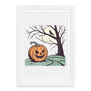Pumpkin Halloween - Framed poster (27 × 37 cm) - white - Front