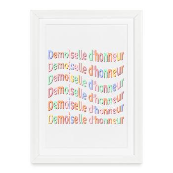 Demoiselle d'Honneur Amies Mariée - Affiche encadrée (27 × 37 cm) - blanc - Devant