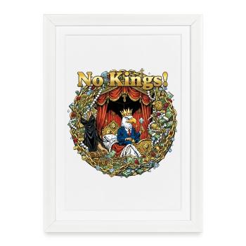 Pas de roi : richesse et couronne - Affiche encadrée (27 × 37 cm) - blanc - Devant