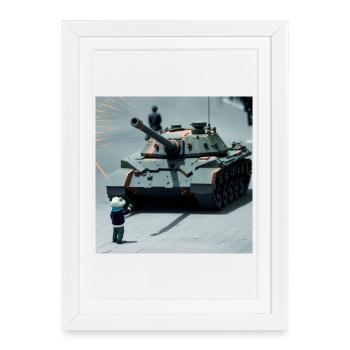 Grenouille de la résistance de Portland - États-Unis Tianmen Square T-Sh - Affiche encadrée (27 × 37 cm) - blanc - Devant