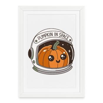 Citrouille dans l'espace - Affiche encadrée (27 × 37 cm) - blanc - Devant