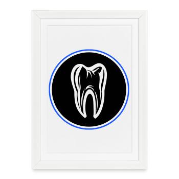 Icône de dentiste dentaire - Affiche encadrée (27 × 37 cm) - blanc - Devant