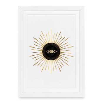 Golden Dawn, Sun and Moon - Framed poster (27 × 37 cm) - white - Front