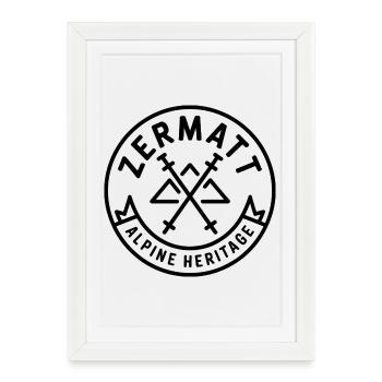 Zermatt - Conception de souvenirs - Affiche encadrée (27 × 37 cm) - blanc - Devant