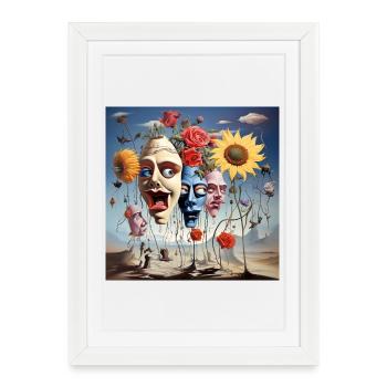 Masque Forêt des Rêves Fleuris - Affiche encadrée (27 × 37 cm) - blanc - Devant