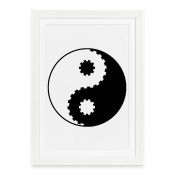 Yin Yang Gear – Asian Balance & Technique - Framed poster (27 × 37 cm) - white - Front