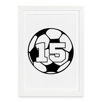 Numéro 15 football - 15e anniversaire  - Affiche encadrée (27 × 37 cm) - blanc - Devant