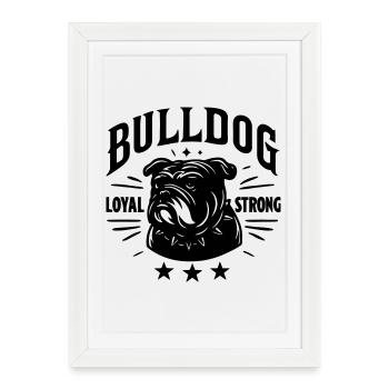 Bulldog Bully loyal Dog Dogge Chemise old english - Affiche encadrée (27 × 37 cm) - blanc - Devant