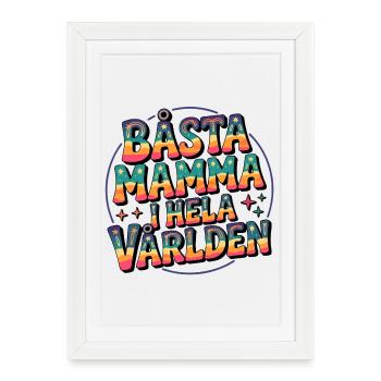 Chère maman dans le monde entier - Affiche encadrée (27 × 37 cm) - blanc - Devant