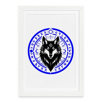Anneau runique de la nuit - Affiche encadrée (27 × 37 cm) - blanc - Devant