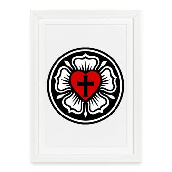 Lutheran Rose - Framed poster (27 × 37 cm) - white - Front