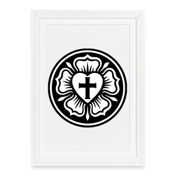 Lutheran Rose - Framed poster (27 × 37 cm) - white - Front