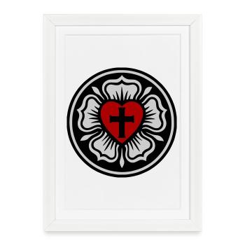 Lutheran Rose - Framed poster (27 × 37 cm) - white - Front