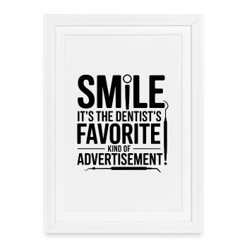 Mechanical Mouth Dental Technician Art  - Framed poster (27 × 37 cm) - white - Front