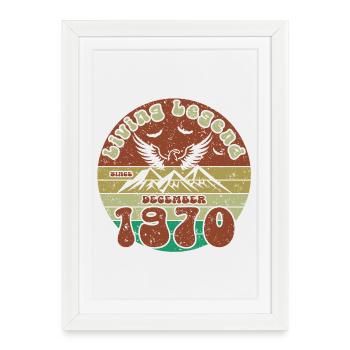55e anniversaire Légende vivante depuis VIN 12/1970 - Affiche encadrée (27 × 37 cm) - blanc - Devant