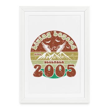 20e anniversaire Légende vivante depuis VIN 12/2005 - Affiche encadrée (27 × 37 cm) - blanc - Devant
