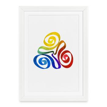 Spirale triangle arc-en-ciel - Affiche encadrée (27 × 37 cm) - blanc - Devant