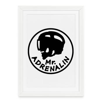 M. Adrenalin Hockey sur glace - Affiche encadrée (27 × 37 cm) - blanc - Devant