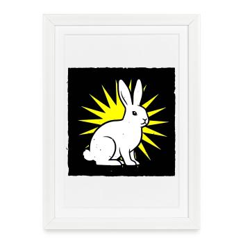 Cool bunny in punk rock & pop art style - Framed poster (27 × 37 cm) - white - Front