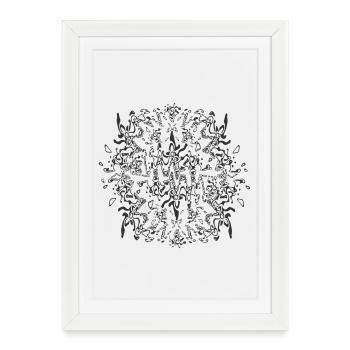 Motif d’ornement kaléidoscopique - Affiche encadrée (27 × 37 cm) - blanc - Devant