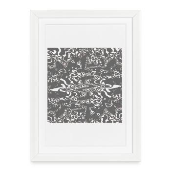 Texture gris-organique - Affiche encadrée (27 × 37 cm) - blanc - Devant